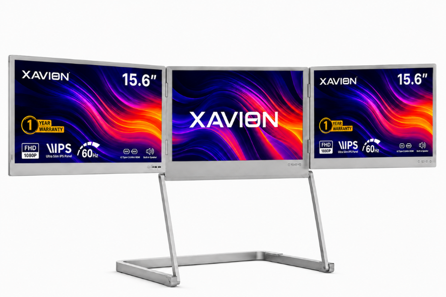 Xavion QuadView 15.6 UltraView Pro Quad Monitor Laptop Screen Extender