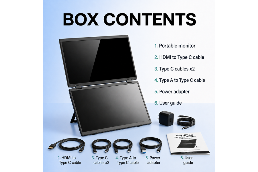 Box contents for Vertiflex 15.6"