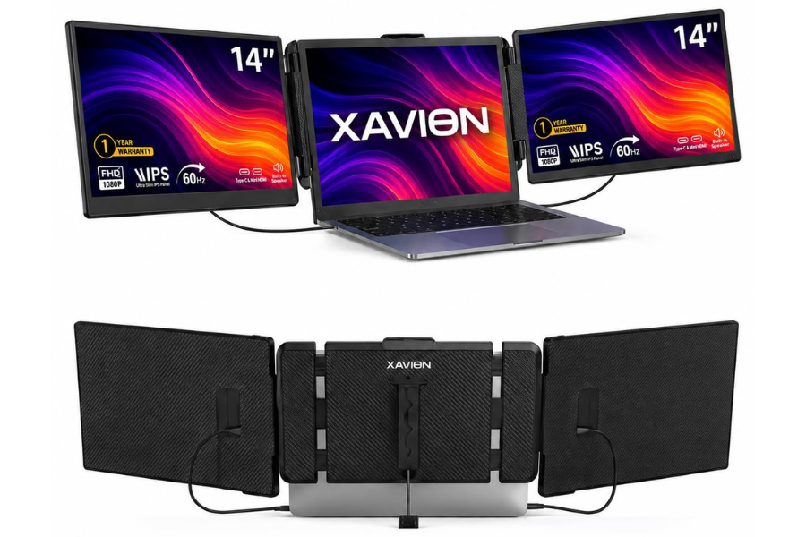 Xavion TriView 14 DualLink Portable Monitor Laptop Screen Extender