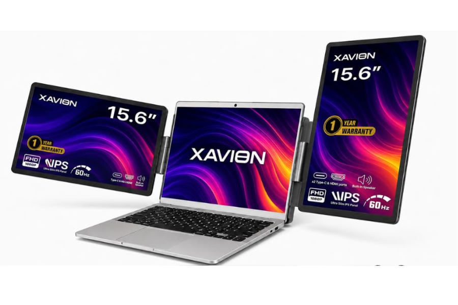 Xavion TriView 15.6 Foldable Portable Monitor Laptop Screen Extender