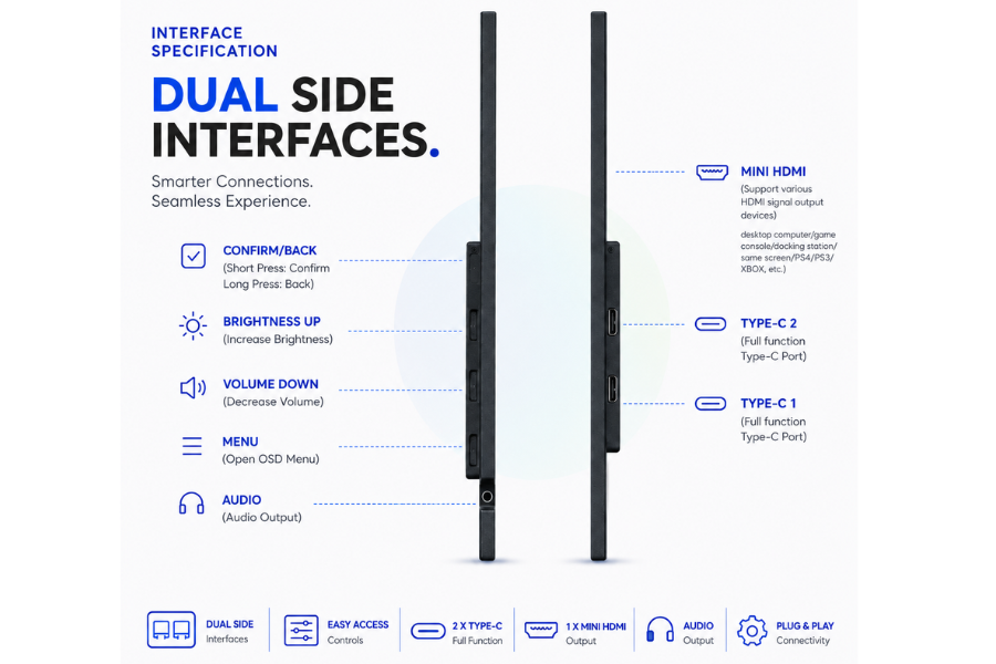 USB-C + HDMI Connectivity
