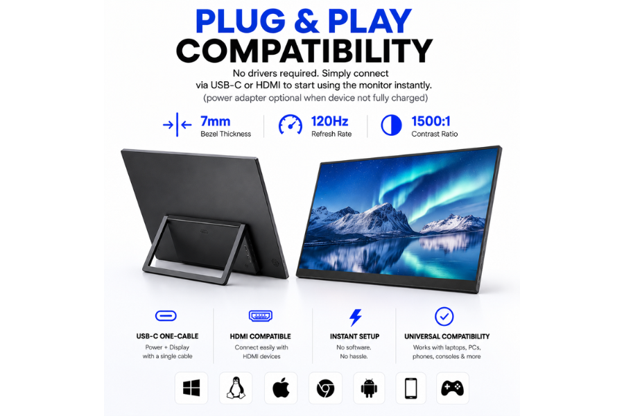 23.8" Gaming Portable Monitor