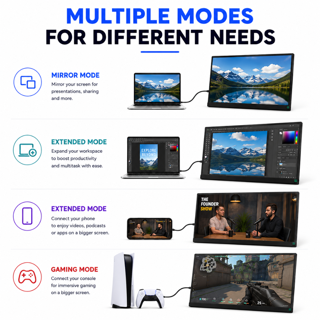 Xavion 23.8" 2.5K QHD 180Hz Gaming Portable Monitor - Image 12